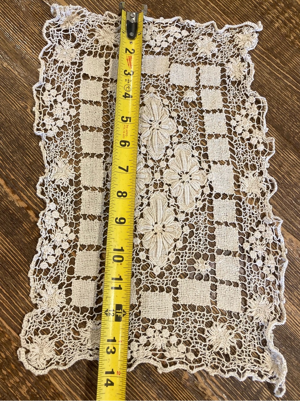 Small Rectangle Doily Table Accent in Cream Flower Design Crochet - Picture 9 of 13